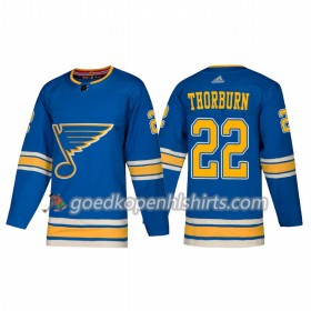 St. Louis Blues Chris Thorburn 22 Adidas 2018-2019 Alternate Authentic Shirt - Mannen